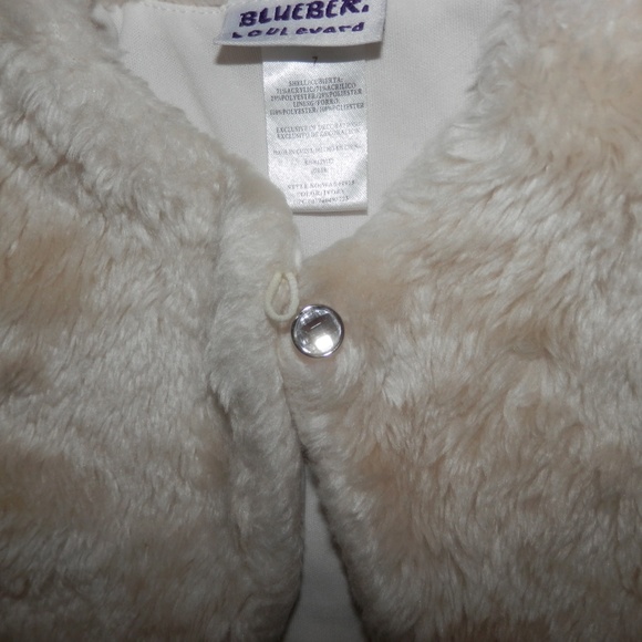 Blueberi Boulevard Girls Size 7 Faux Fur Crop Coat - Picture 6 of 7